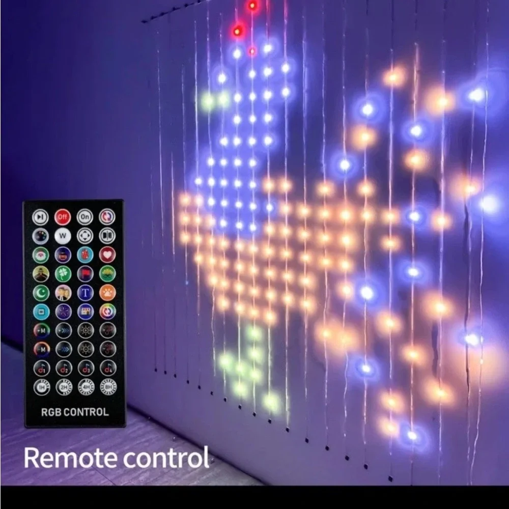 Avatar Patterns Programmable Music Sync Curtain String Lights 400 LED 6